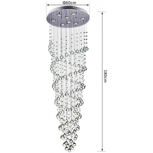 Duży żyrandol kryształowy 180cm K316